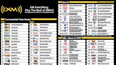 sirius xm radio schedule